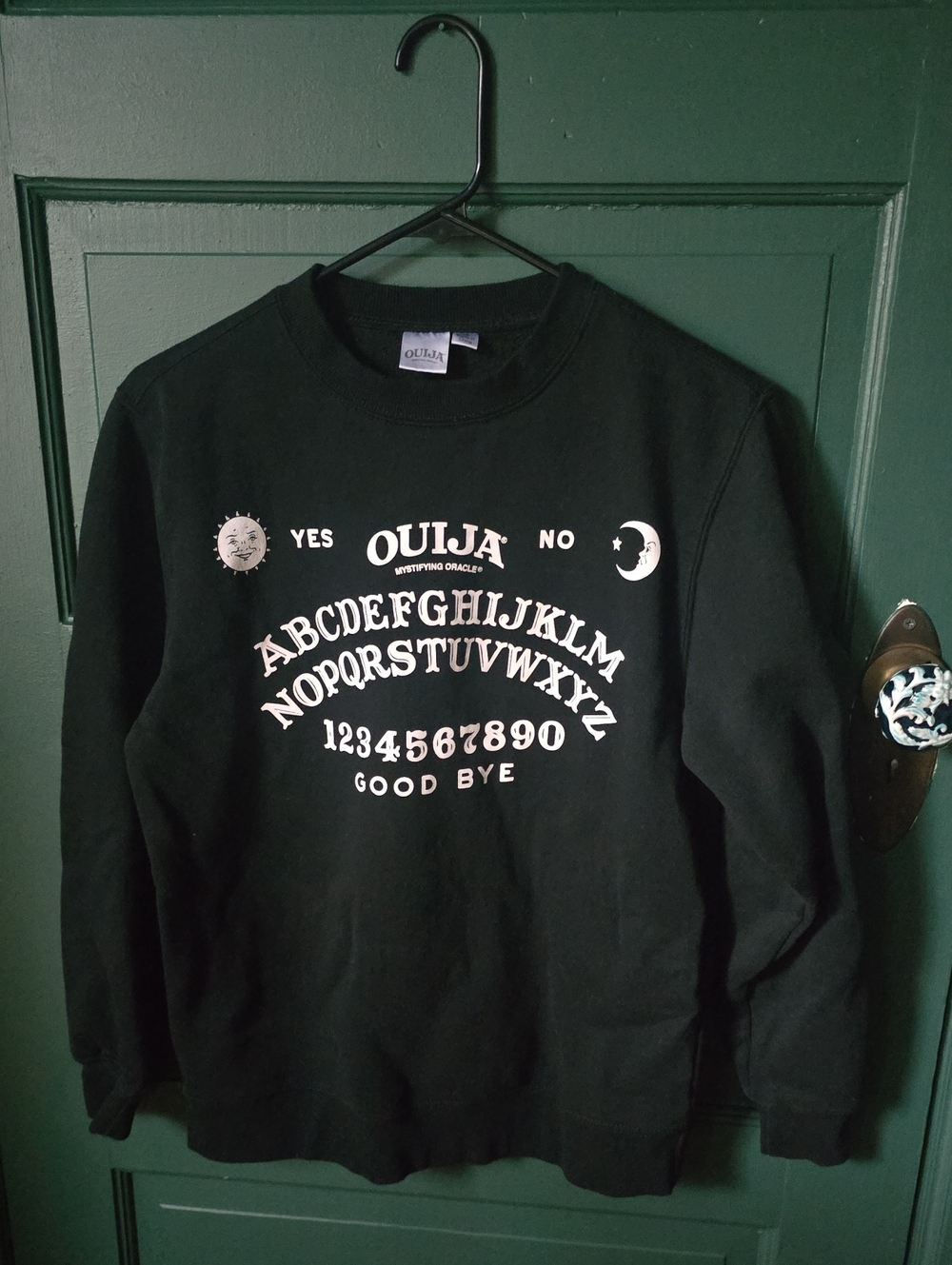 Ouija Board Graphic Crewneck Sweater - Black
